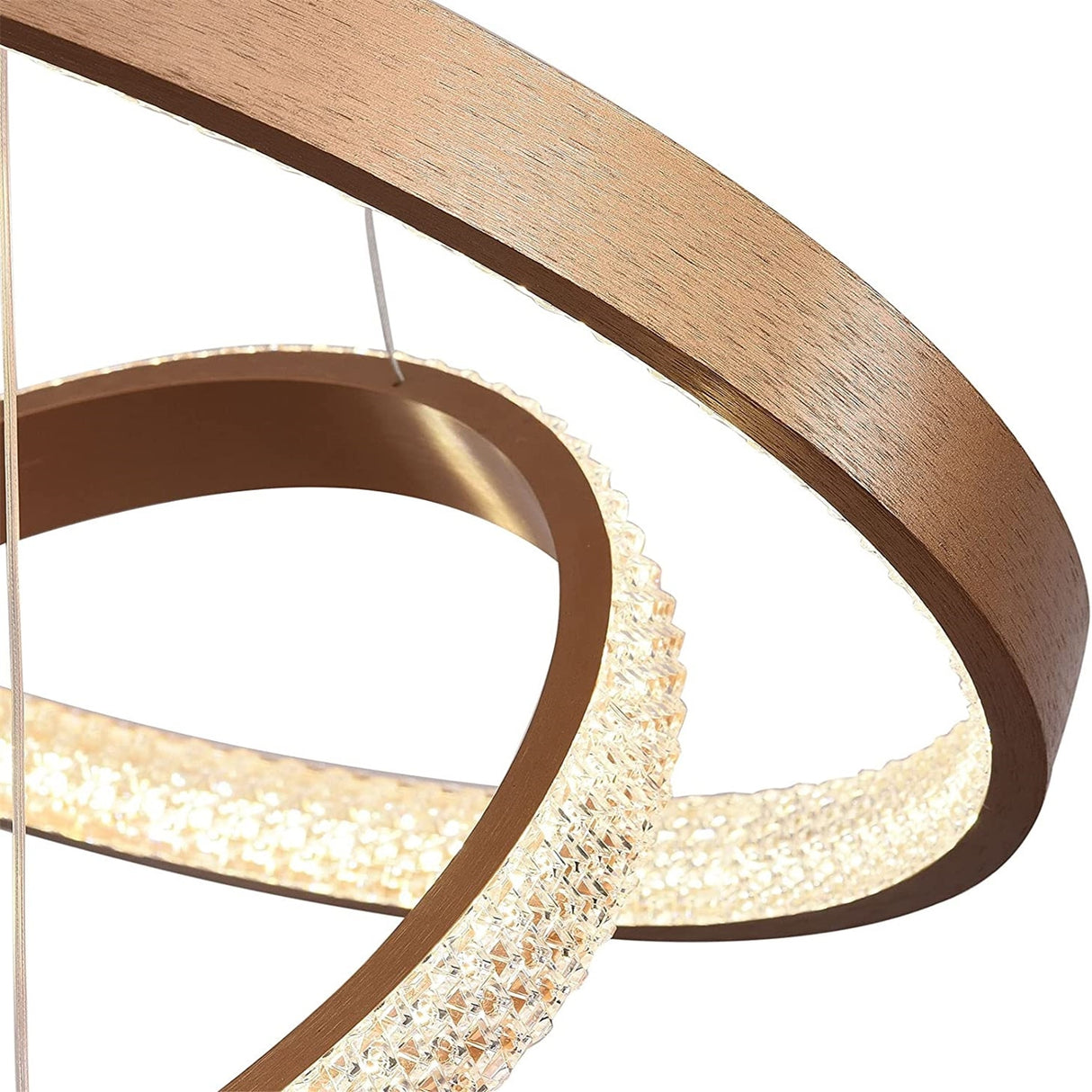 Modern 3 LED Circular Rings Pendent Light with Remote Control for Living Room