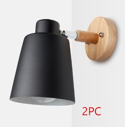 wooden wall lights bedside wall lamp wall sconce modern wall light for bedroom Nordic macaroon 6 color steering head E27 85-285V