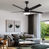 Black/Silver 48 Inch Modern LED Ceiling Fan Silent Motor with Remote Control