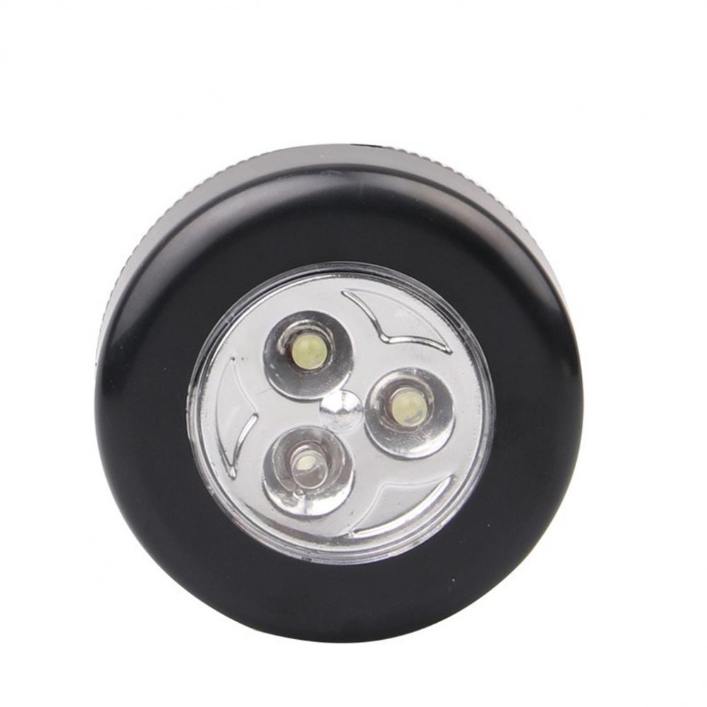 3LED Touch Control Night Light Wall Light Round Lamp Under Cabinet Closet Push Stick On Lamp Home Kitchen Bedroom Automobile Use