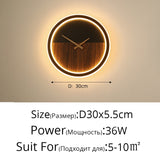 Modern LED Clock Wall Lamps For Bedside Corridor Aisle Hotel Living Room Foyer Kitchen Porch Lights Luminaria Indoor Lighting