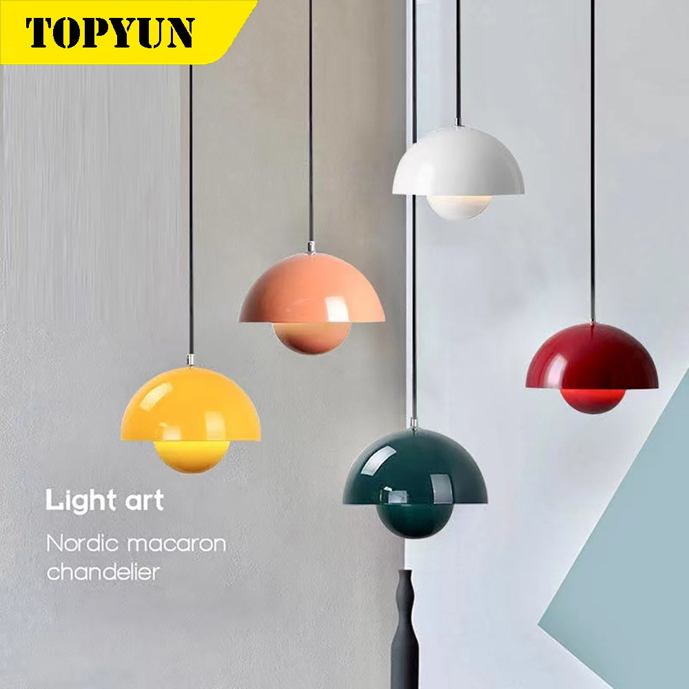 Modern Pendant Light semicircular Nordic color Restaurant hanging ceiling lamp Denmark indoor Living Room bar led Pendant Lamp