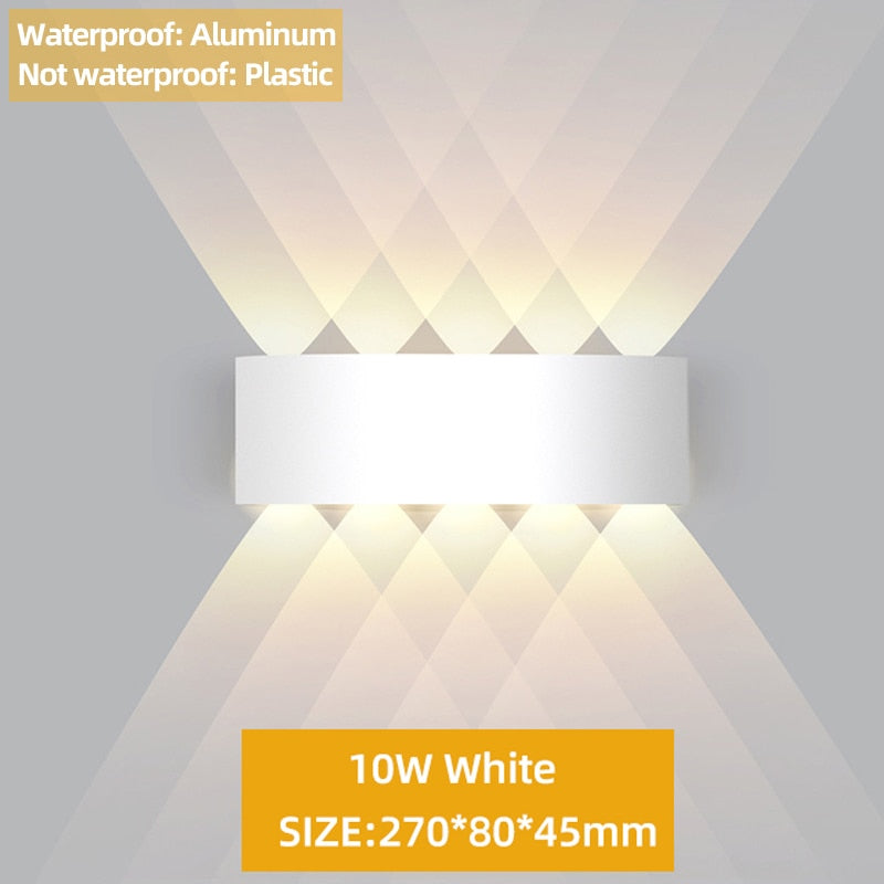 Up and Down LED Wall Lamp Waterproof IP65 Aluminum Interior Wall Light For Bedroom Living Room Corridor Indoor Outdoor Lighting