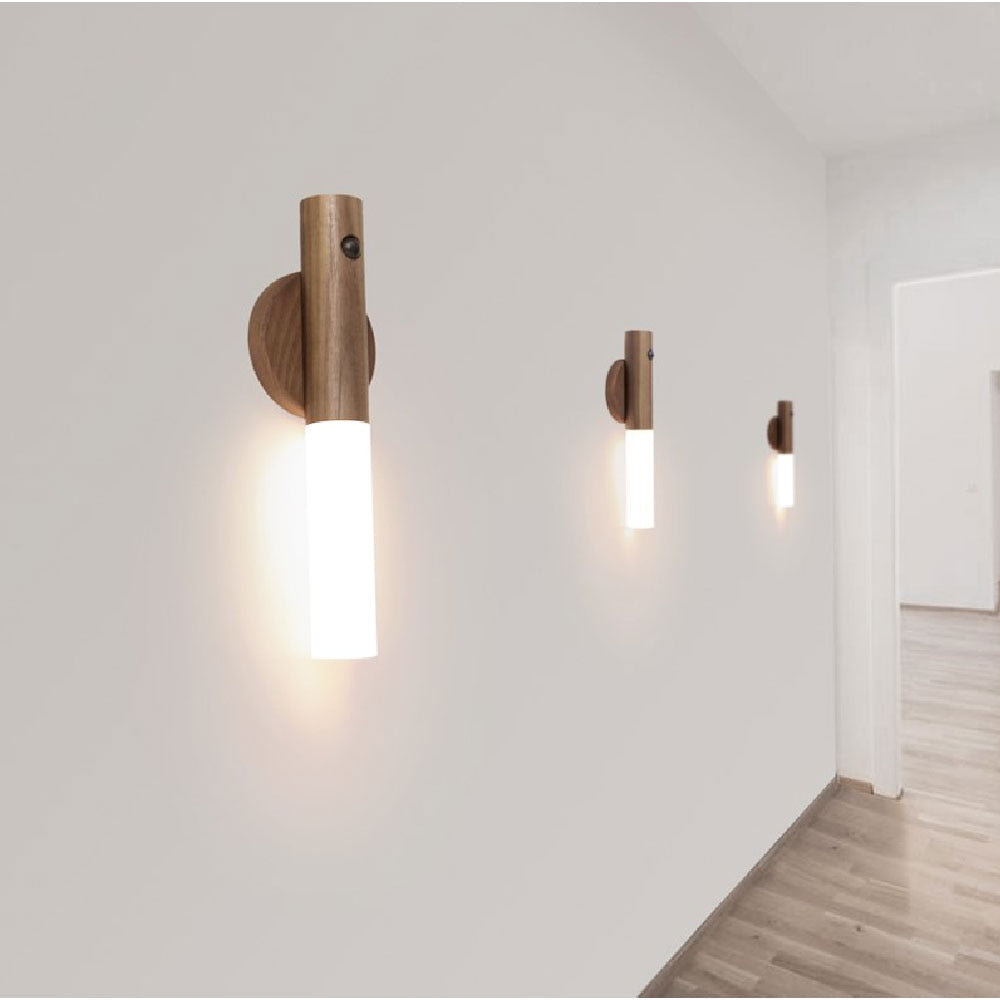 LED Wood Wireless USB Night Light Magnetic Wall Lamp Kitchen Cabinet Closet light Home Bedroom Table Move Lamp Bedside Lighting
