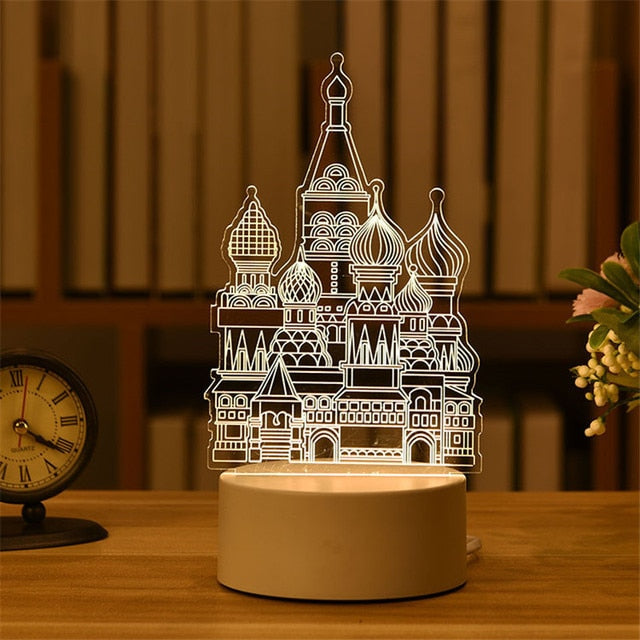 Romantic Love 3D Acrylic Led Lamp for Home Children&amp;#39;s Night Light Table Lamp Birthday Party Decors Valentine&amp;#39;s Day Bedside Lamp