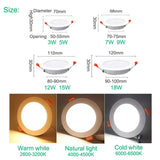 LED downlight ceiling light spotlight 3W 7W 9W 12W DC 12V recessed grille ultra-thin downlight round black white