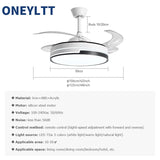 New 110V 220V Nordic Ceiling Fan Living Room Led Invisible Fan Lamp Ceiling Bedroom Fan Remote Control Reversible Blades Fans