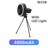 Multifunction Portable Electric Camping Fan Rechargeable Desktop Tripod Stand Cooling Ceiling Fan with LED Outdoor Dropshipping