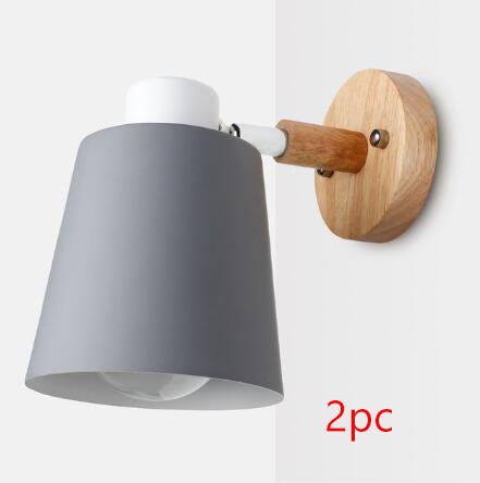 wooden wall lights bedside wall lamp wall sconce modern wall light for bedroom Nordic macaroon 6 color steering head E27 85-285V