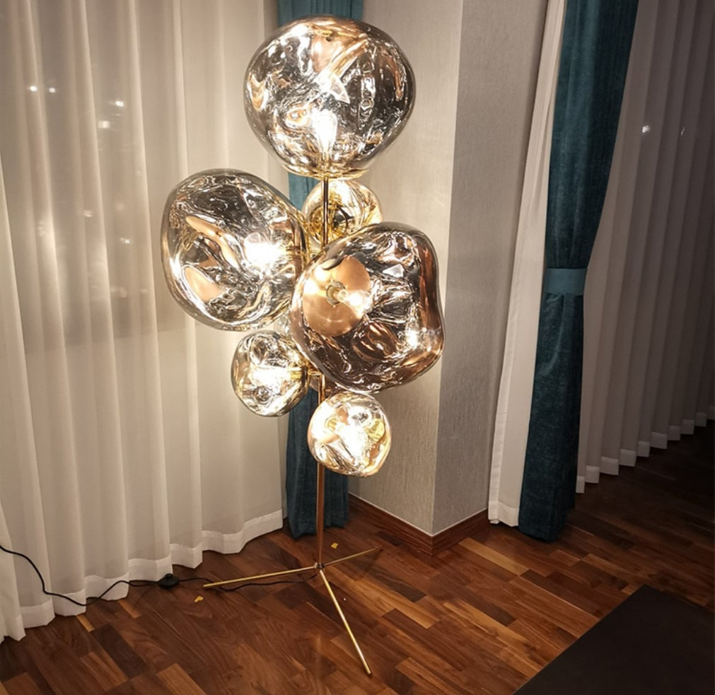 Home Decor Luxury LED Floor Lamp Modern Art Design Living Room Bedroom Sofa Corner Standing Light Globe Lava Floor Lighting