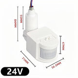 12V Motion Sensor 220V/110V PIR Movement Detector Automatic Infrared Wall Mount Timer Outdoor 24V LED Motion Sensor Light Switch