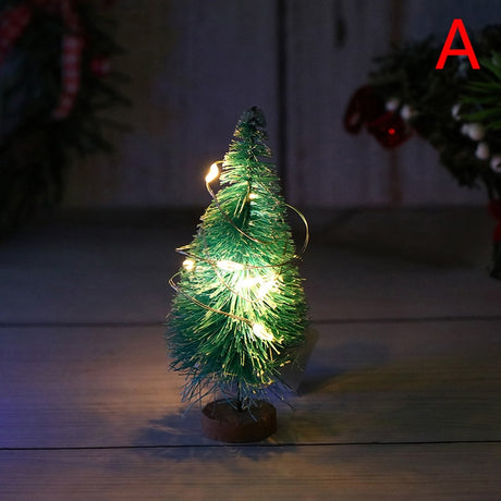 1Pc Cute Mini LED Christmas Tree Lamp Night Light Colorful LED Fiber Optic Nightlight Kid Xmas Decoration Gift Luminous Light