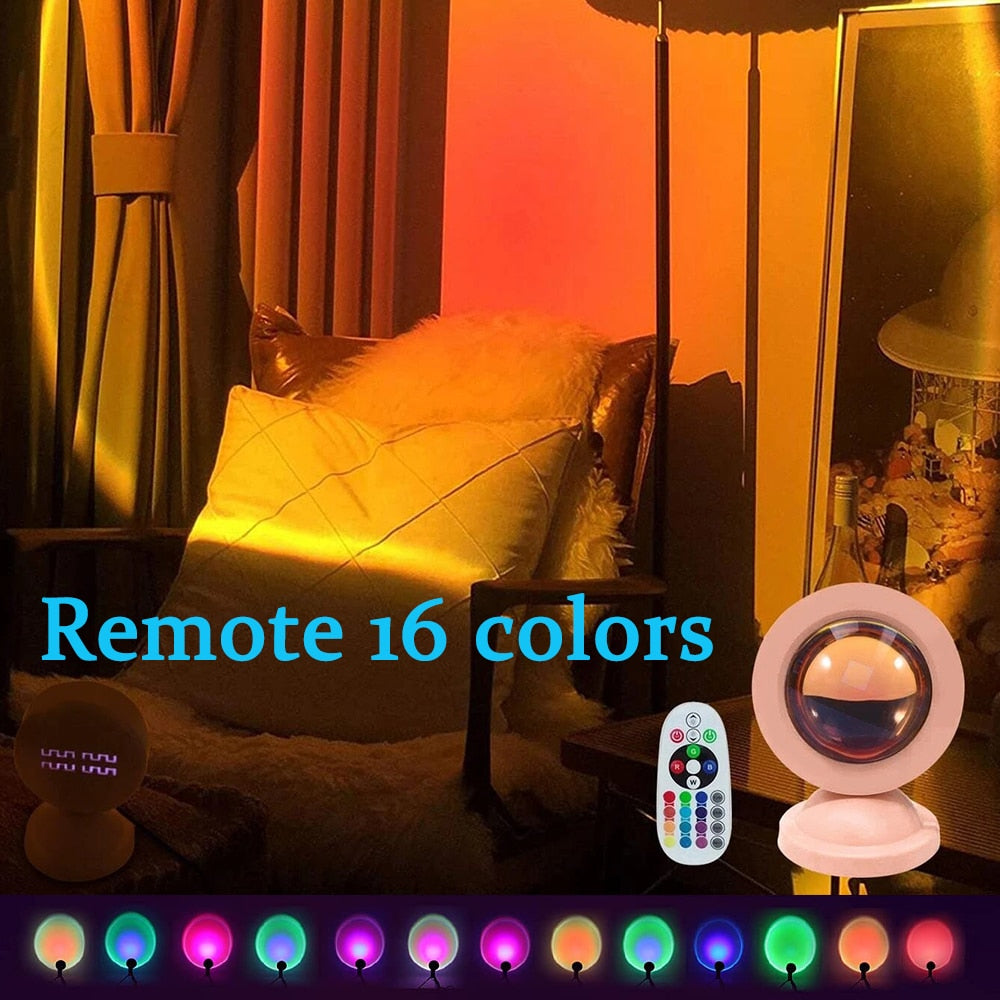 5V Atmosphere Night Light USB Mini Sunset Projection Lamp Live Beauty Background Wall Decoration Photography Room Decorate Light