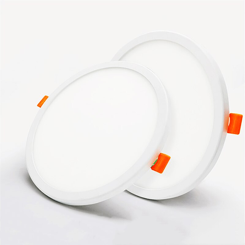 LED Slim Panel Light 6W 8W 15W 20W Aluminum Round Ceiling Recessed Downlight Adjustable Hole 85-265V Indoor Lighting
