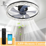 Modern Ceiling Fan With Led Lights Gold/White/Black Lamps Shades Chandelier Fan For Bedroom Room Kitchen Exhaust Fan