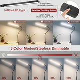 EOOKU 12W Clip on Light 108 LED Reading Light for Bed Touch Button 360° Flexible Gooseneck Desk Lamp Eye Protection Light