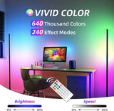 59 inch Corner Floor Lamp Dimmable APP Control Standing Lamps Remote LED RGB Light for Bedroom Decor Living Room Indoor Lighting