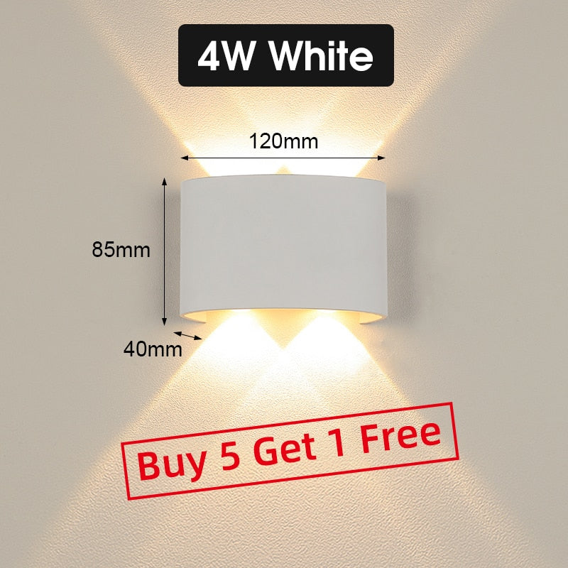 LED Wall Lamps IP65 Waterproof Outdoor/Indoor Stair Lighting A85-265V Up Down Light For Garden Living Room Wall Home Room Decors