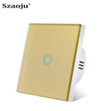 EU Touch Switch Sensor Switches No Neutral Wire Required LED Crystal Glass Panel Wall Lamp Light Switch 1/2/3 Gang AC100-240V