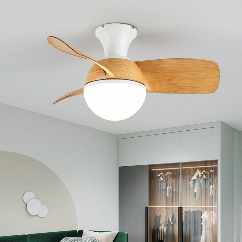 Modern LED Ceiling Fan Light for Kids Bedroom, 6-Speed Variable DC Motor, 24W LED Light, 30/36 inch Ceiling Fans