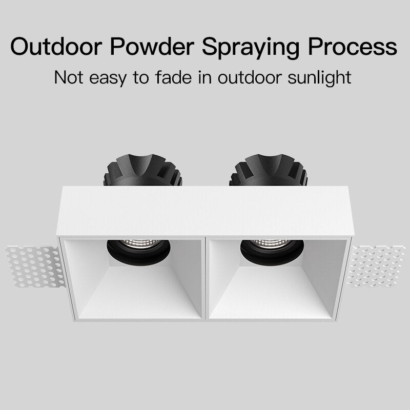 Square Recessed Downlight 16W Anti-glare High CRI Ceiling Spot Light Home Indoor Lighting Fixture