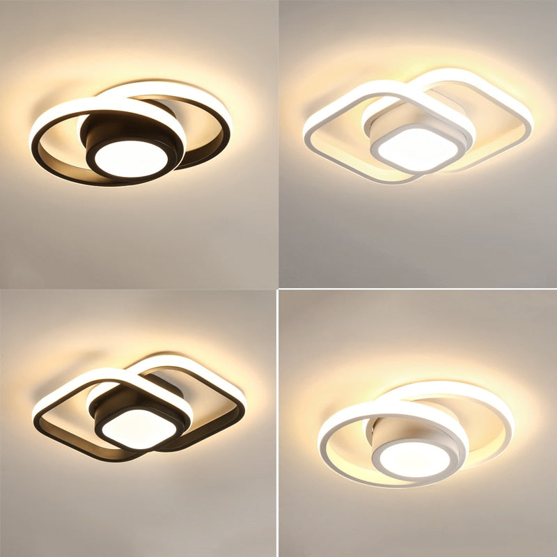 LED Ceiling Lamp Corridor Balcony Black white Indoor chandelier Ceiling Light for Bedroom Living Room Aisle Decoration 86-265V