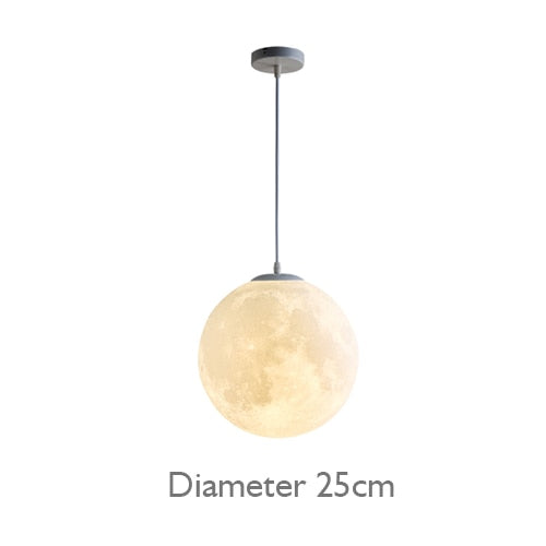 Novelty Creative Pendant Light 3D Print Moon Atmosphere Chandeliers Restaurant Bar Living Dining Room Lamp Suspension Luminaire