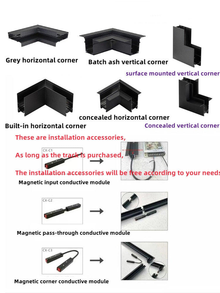 Modern Magnetic Track Lights Embedded LED Spotlight Downlight Living Room Without Main Light Lighting Grille Lamp Series