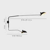 Nordic DaWn Spider Serge Mouille LED Wall Light Rotary Long Pole Wall Lamps for Living Room Bedroom Decor Sconce Light Fixtures