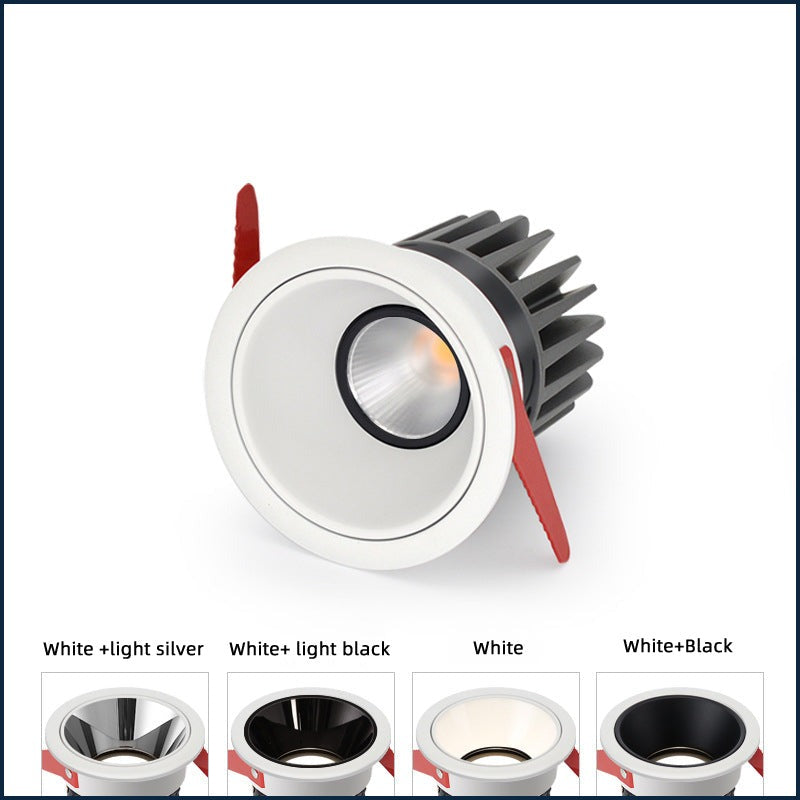 LED Deep Anti-glare Spotlight 3W 5W 7W 12W COB Lighting Recessed Ceili ...