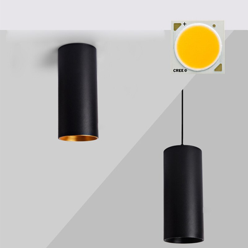 Sale Luxury Ceiling Lamp Cylindrical LED COB Downlight Metal Hanglamp For Living Room Restaurant Bar 10W 15W Q30