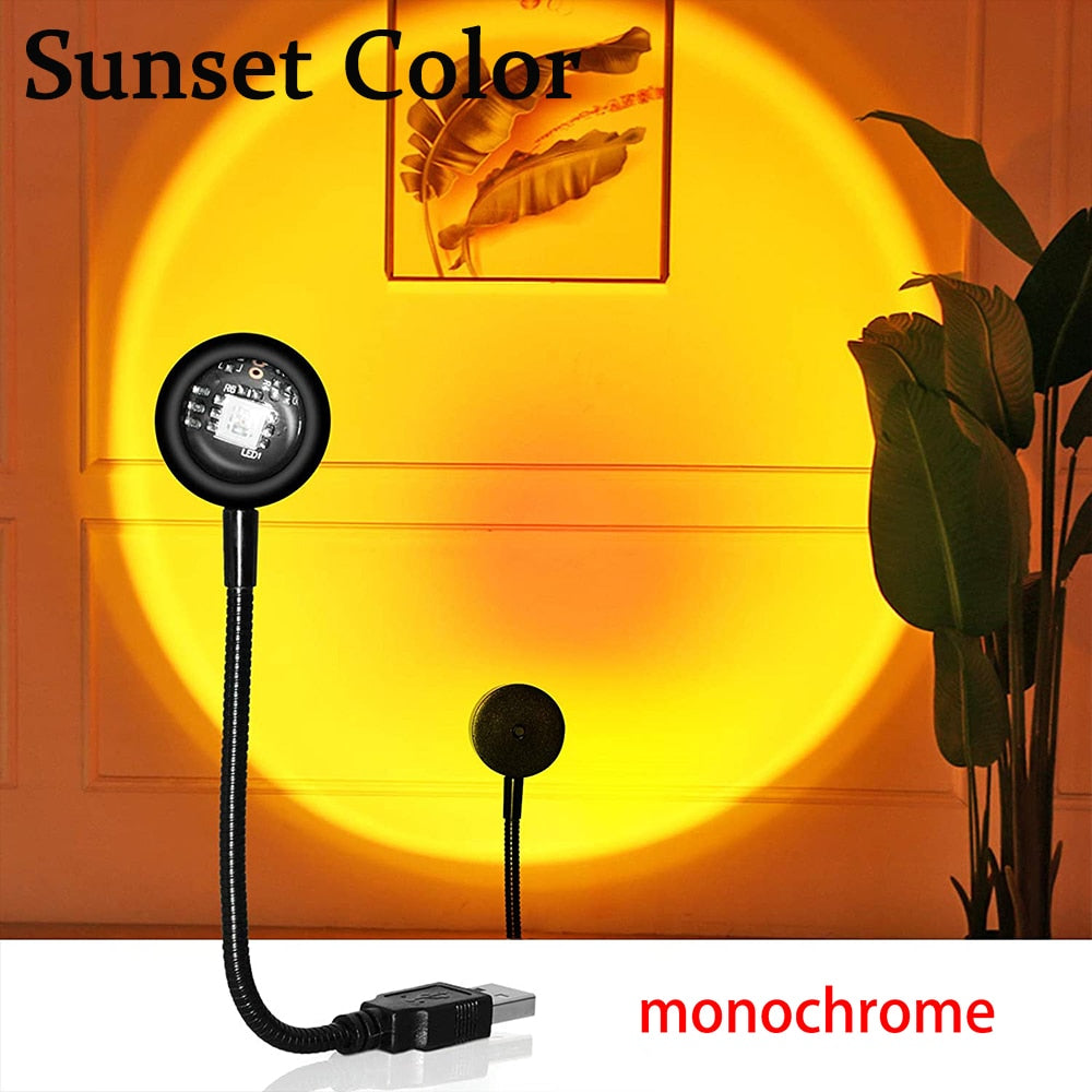 5V Atmosphere Night Light USB Mini Sunset Projection Lamp Live Beauty Background Wall Decoration Photography Room Decorate Light