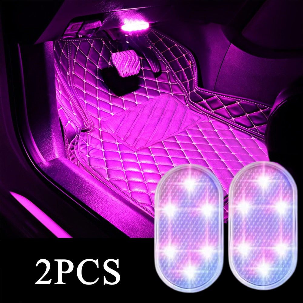 2PCS LED Interior Car Light Wireless Interior Lights Car LED Touch Lights Auto Roof Ceiling Lamp USB Charging Reading Lamps