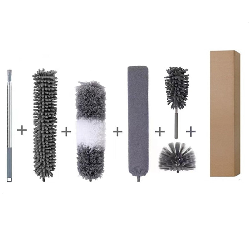 2023 Telescopic Cleaning Duster Brush Extended Long Crevice Spider Web Microfiber Brushes Bendable Household Dust Clean Remover