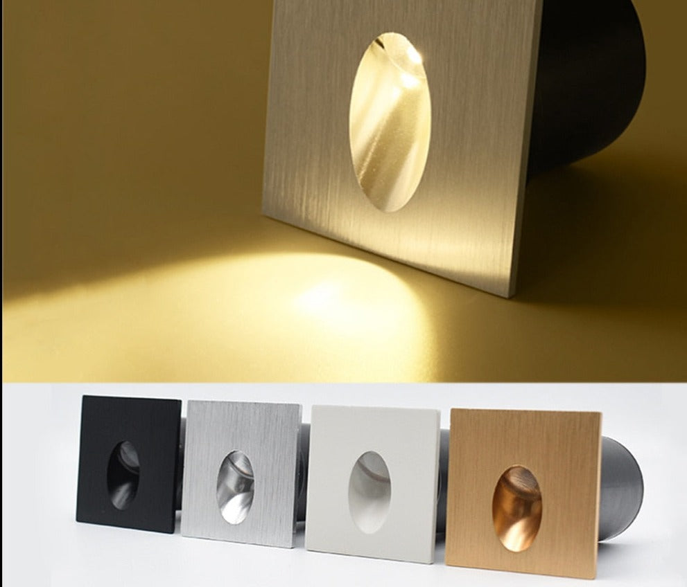 Recessed Wall Sconce Lamp Led Stair Lighting Interior Step Light Aluminum Nightlights with Box for Bathroom 110V/220V/12V