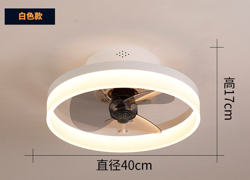 Nordic simple creative ceiling fan lamp invisible bedroom dining room ceiling fan with light for home Ventilador De Techo