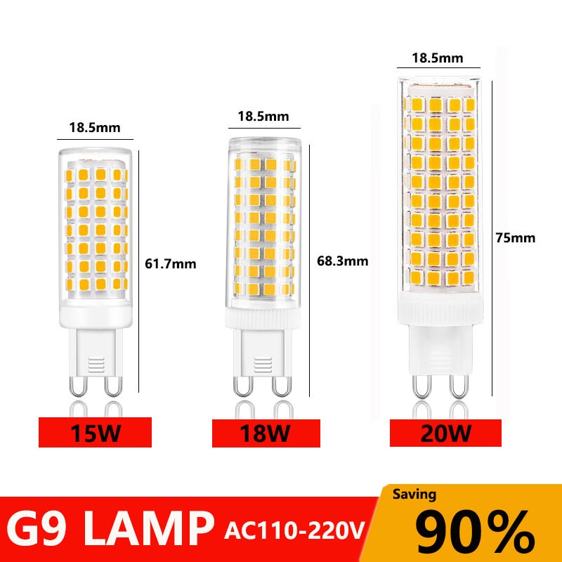 LED 5W  9W 12W 15W 20W AC110V 220V G9 led lamp Led bulb SMD 2835 3014 LED light Replace 30/40W halogen lamp light