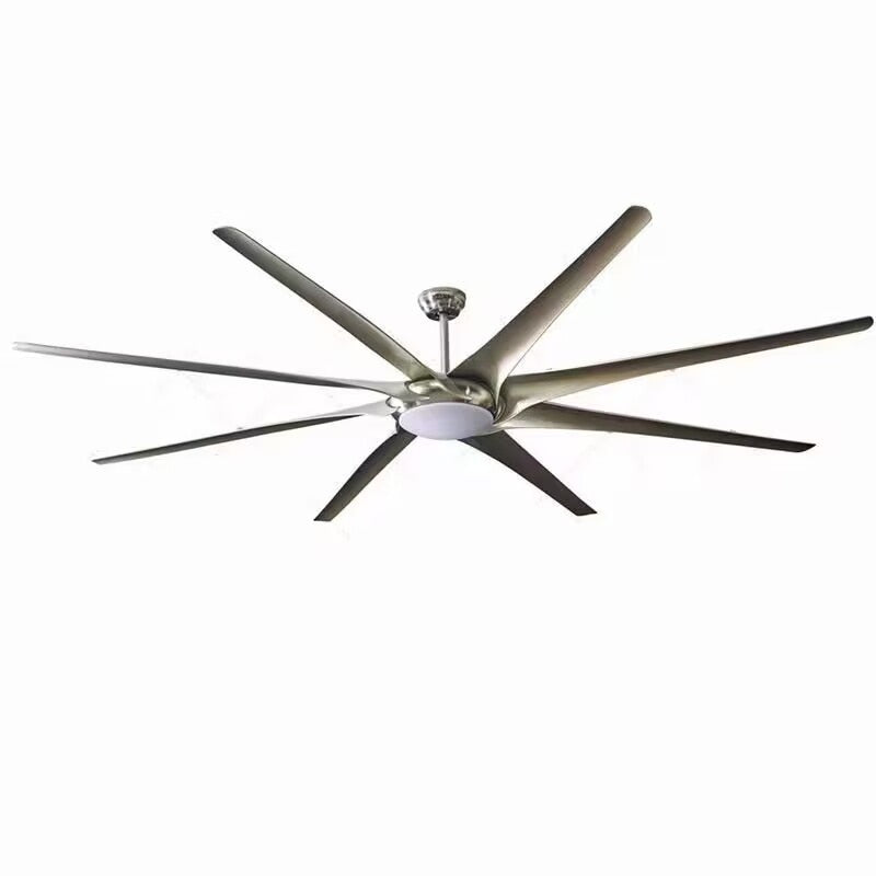 100 Inch Large Ceiling Fans With Light DC Motor Reverse Blades 110V 220V Stainless Ceiling Fans Ventilator De Techno Silver Fan
