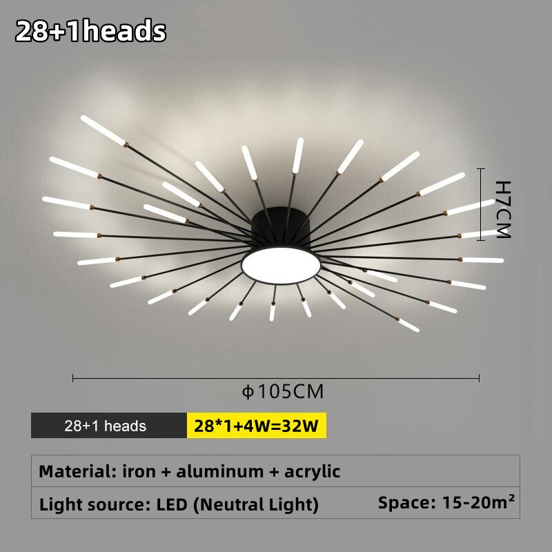 Led Firework Chandelier Dimmable For Living Room Bedroom Modern Ceiling Chandelier Dining Room Ceiling Lamp With Remote Control