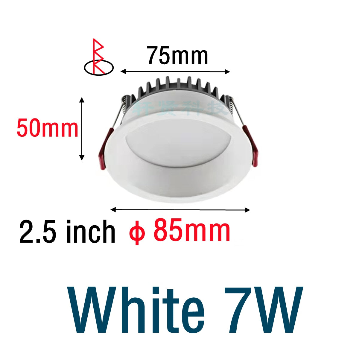 Recessed LED Downlight Anti-glare Black/White Dimmable LED Ceiling Light Bedroom Kitchen Tri-color Light LED Spotlight