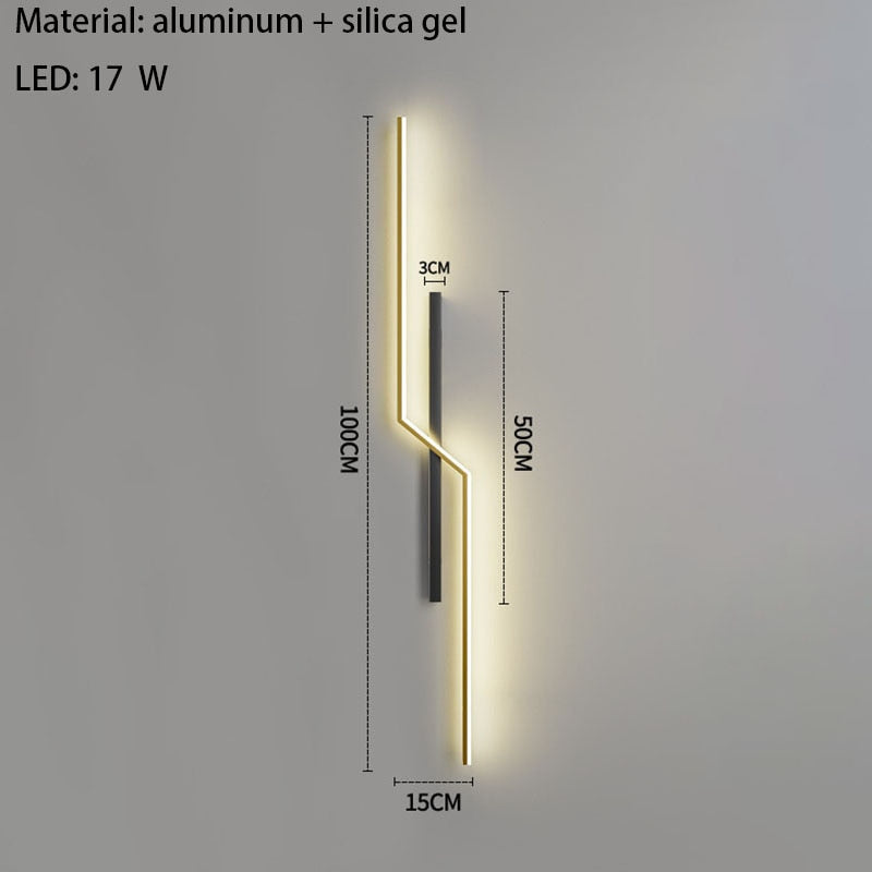 Minimalist LED Wall Lights Living Room Bedroom Lamp Art Decors Aluminum Line Novelty Sconce Drop Shipping