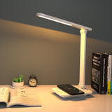 Led Desk Lamp 15W Qi Wireless Charging Table Lamp USB 3 Color Stepless Dimmable Reading Eye Protect Study Bedroom Night Light