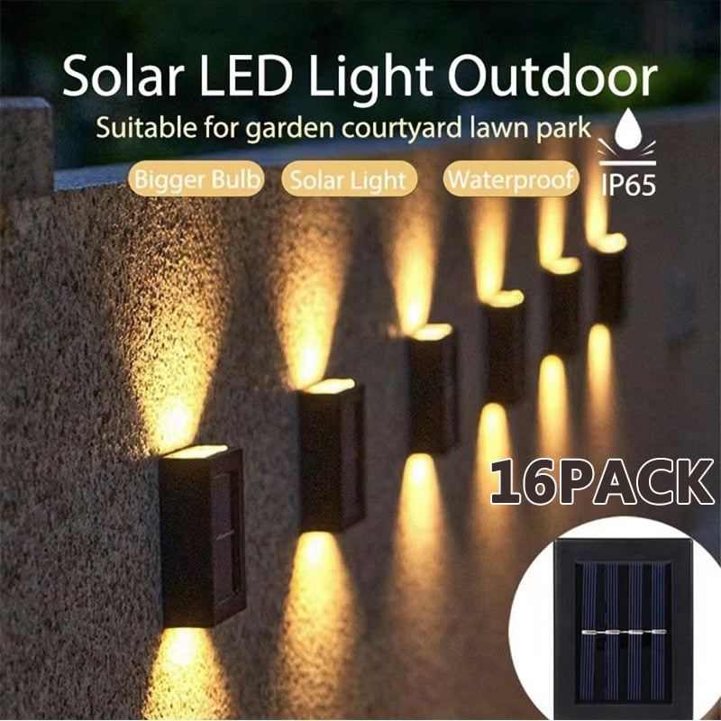 Solar Up and Down Spot Lights Outdoor, Street Wall Light Lamp Solar Powered Sunlight Waterproof Solar Lamp Garden Decorative