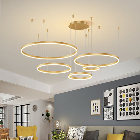 Modern Led Ceiling Chandelier Circular Ring Chandelier Living Bedroom Dining Room Lighting Home Indoor Lighting Decors Chandelier