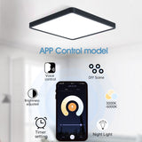  Tuya Smart LED Ceiling Lamp Wood Grain App Voice Control Alexa/Google Remote Control Square Ceiling Lights Living Room