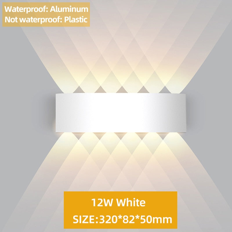 Up and Down LED Wall Lamp Waterproof IP65 Aluminium Interior Wall Light For Bedroom Living Room Corridor Indoor Outdoor Lighting