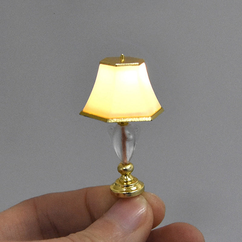 New 1PC 1:25 Mini Lighting Table Lamp Floor Lamp Dollhouse Miniatures Bedroom Floor Lamp Accessories