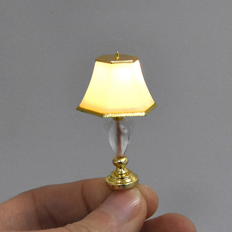 New 1PC 1:25 Mini Lighting Table Lamp Floor Lamp Dollhouse Miniatures Bedroom Floor Lamp Accessories