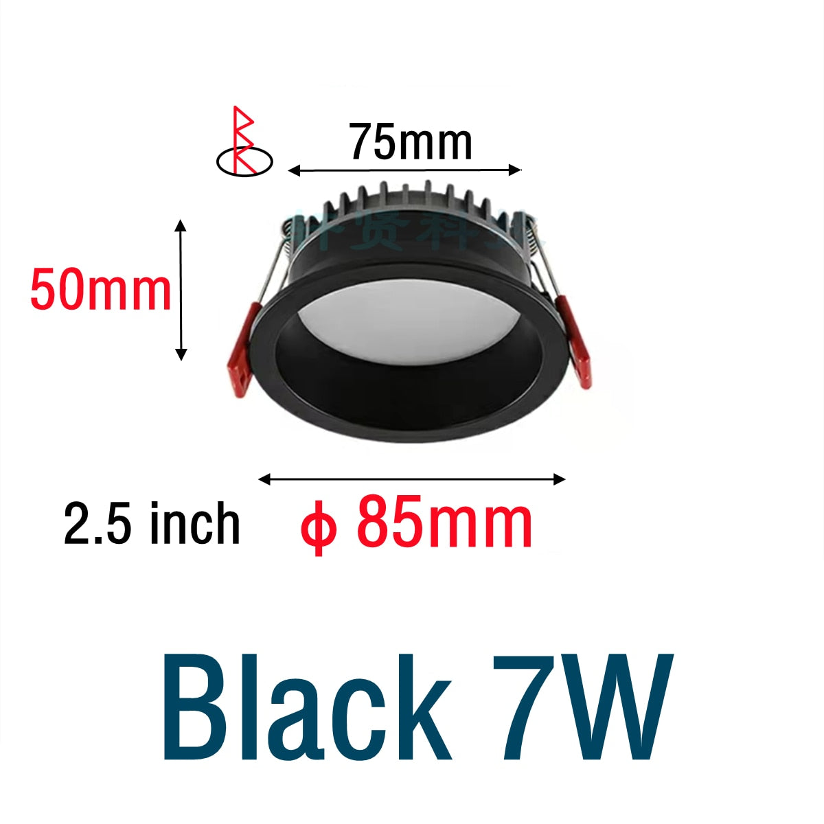 Recessed LED Downlight Anti-glare Black/White Dimmable LED Ceiling Light Bedroom Kitchen Tri-color Light LED Spotlight