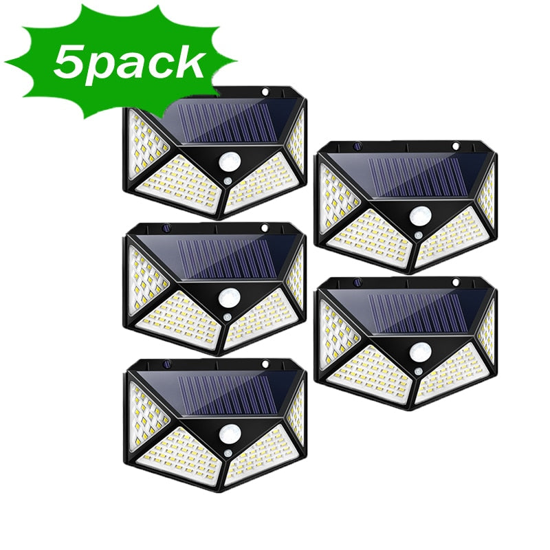 Solar powered, motion sensors lights, 100 LED beads, 1000 LUMENS